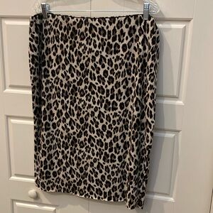 Vince camuto leopard midi pencil skirt